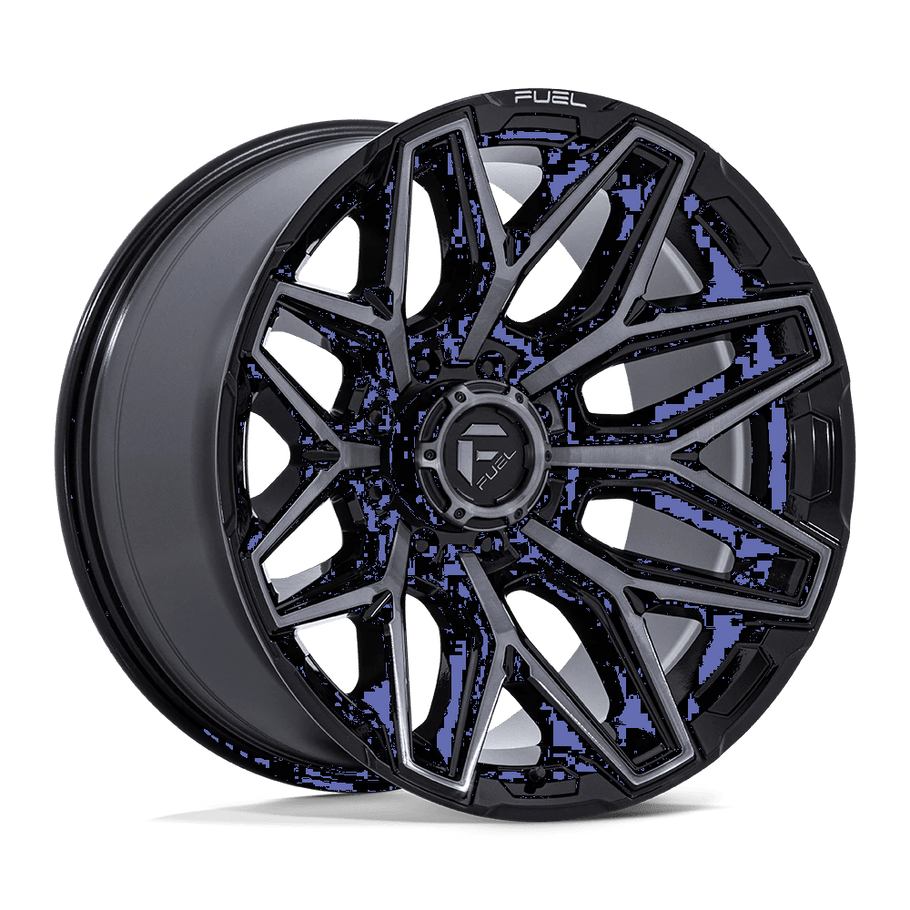 Fuel FLUX 20x10 ET-18 8x180 124.20mm GLOSS BLACK BRUSH FC GRAY DDT (Load Rated 1678kg)