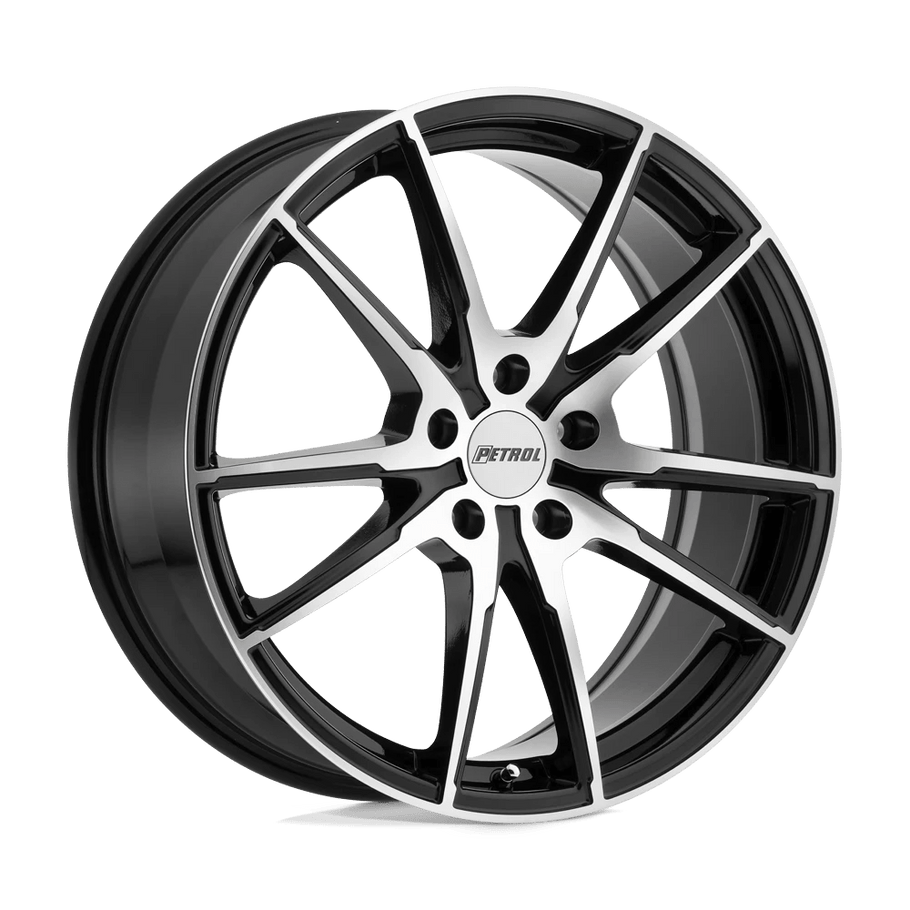 Petrol P0A 18x8 ET40 5x110 72.10mm GLOSS BLACK W/ MACHINED CUT FACE (Load Rated 771kg)