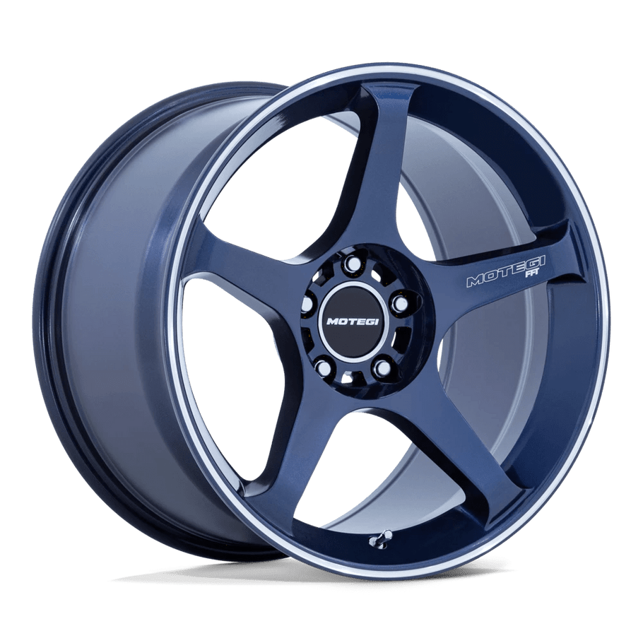 Motegi Racing MR159 BATTLE V 18x10.5 ET35 5x120 74.10mm OBSIDIAN BLUE W/ MACHINED LIP STRIPE (Load Rated 707kg)