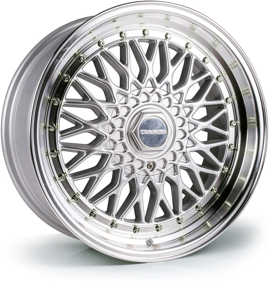 Dare Wheels Dare RS 18 inch 5x120.65 Silver Polished / Chrome Rivets www.srbpower.com