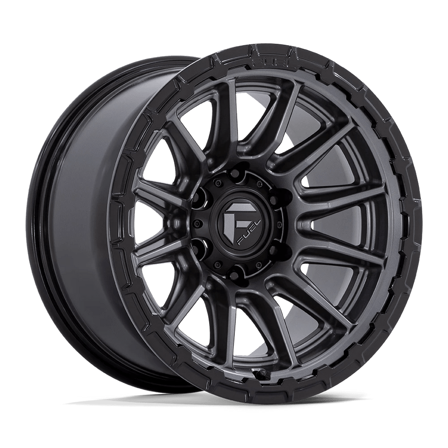 Fuel FC866 PISTON 17x8.5 ET25 6x139.7 106.10mm MATTE GUNMETAL W/ GLOSS BLACK LIP (Load Rated 1678kg)