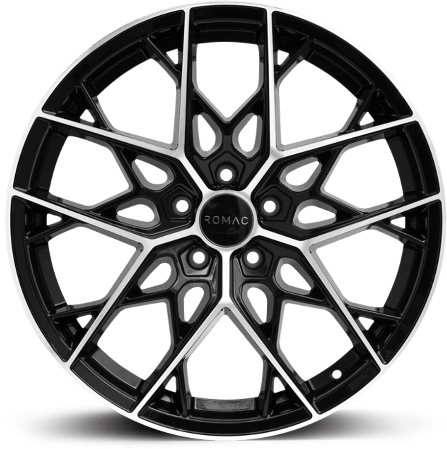 Romac VORTEX ET37 18x8.5 5x120 72.6mm BLACK/POLISH (Rated 725kg) RMVOR J8414BMF www.srbpower.com