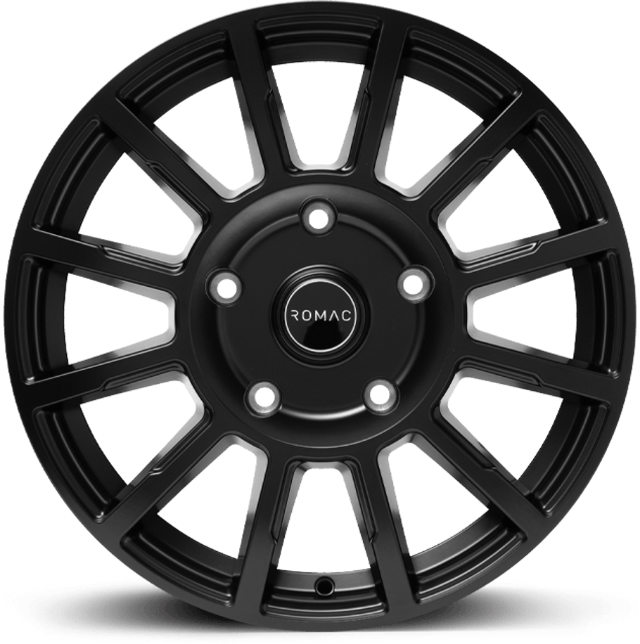 Romac STEALTH ET50 16x6.5 5x112 66.6mm SATIN BLACK (Rated 1250kg) RMSTE F6690SB www.srbpower.com Romac STEALTH ET50 16x6.5 5x112 66.6mm SATIN BLACK (Rated 1250kg) RMSTE F6690SB www.srbpower.com
