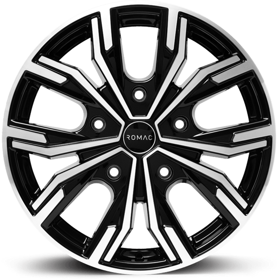 Romac TORQUE ET50 16x6.5 5x112 66.6mm BLACK/POLISH (Rated 1250kg) RMTOR F6690BMF www.srbpower.com