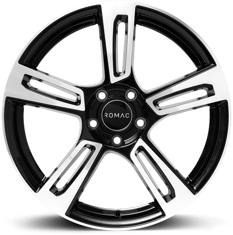 Romac EDGE ET40 16x6.5 4x100 73.1mm BLACK/POLISH (Rated 690kg) RMEDG F6475BMF www.srbpower.com