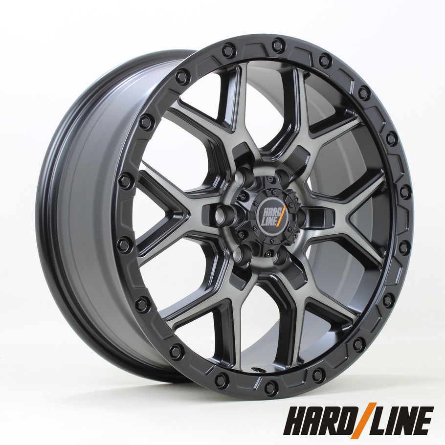 Hardline APEX 18x8 ET45 6x120 74.6mm DDT (HL-APEX8018H1P45GTSBL0746) www.srbpower.com