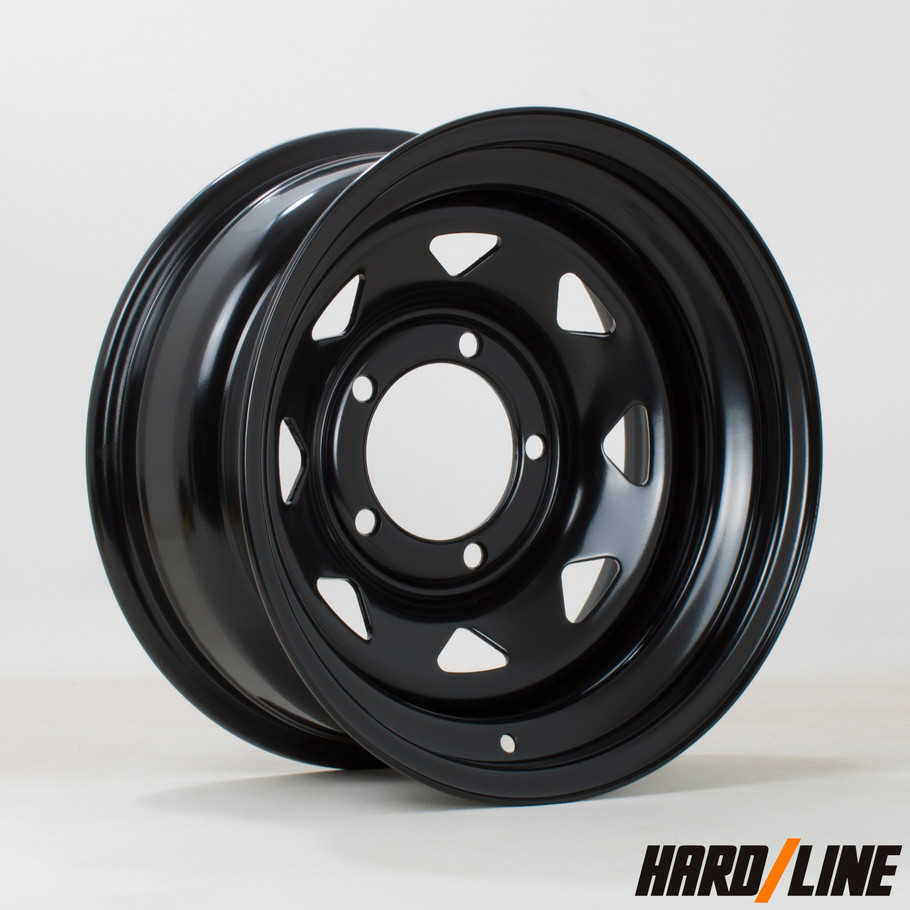 Hardline (Steel Wheel) 8Spoke 15x7 ET-30 5x139.7 110mm Gloss Black (SW-8SPK7015F1N30PCYB110) www.srbpower.com