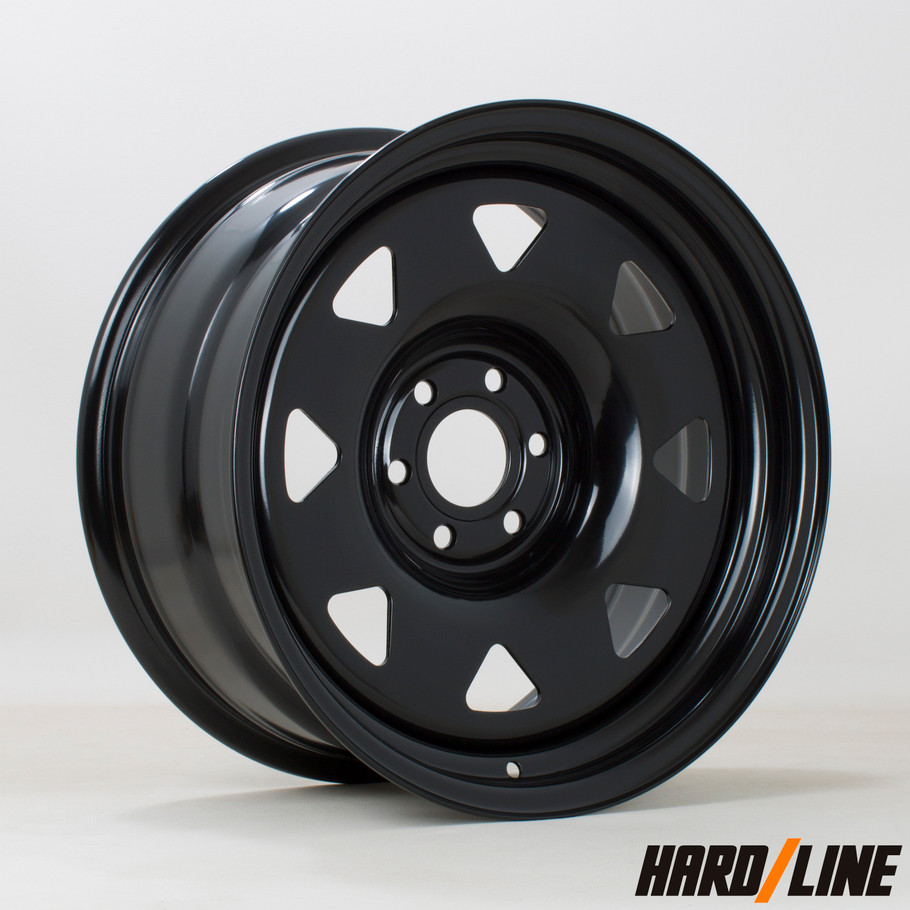 Hardline (Steel Wheel) 8Spoke 17x8 ET5 6x114.3 66.1mm Gloss Black (SW-8SPK8017Q1P05PCYB0661) www.srbpower.com