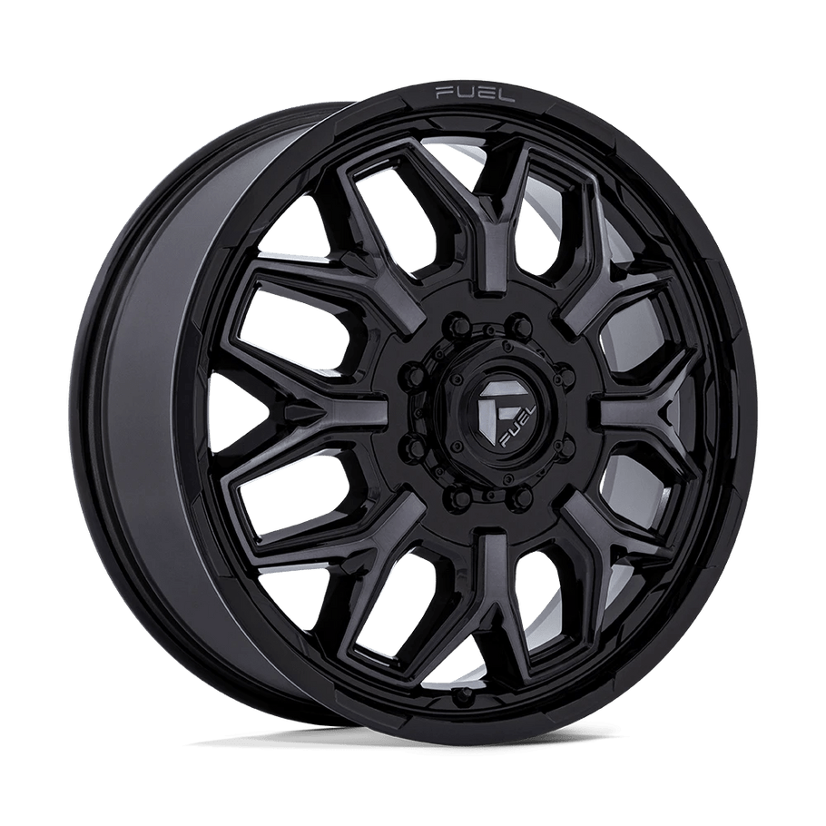 Fuel D875 FLUX DUALLY 22x8.25 ET104 8x165.1 117.00mm GLOSS BLACK BRUSH-FC GRAY TINT (Load Rated 1361kg)