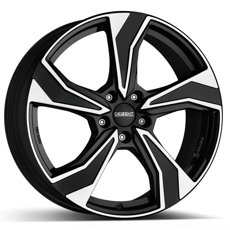 Dezent KB dark 18x7.5 ET50 5x108 Black / Polished (Load Rated 750kg) (TKBFHBP50E16)