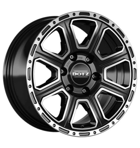 Dotz Kalahari dark 18x8 ET20 6x139.7 Gloss Black / Polished (Load Rated 1150kg) (OKAGDBP20)