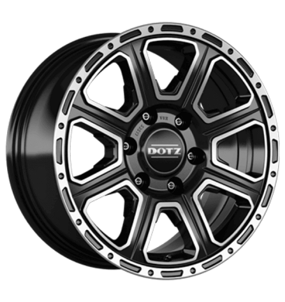 Dotz Kalahari dark 17x8 ET30 6x139.7 Gloss Black / Polished (Load Rated 1150kg) (OKASDBP30)