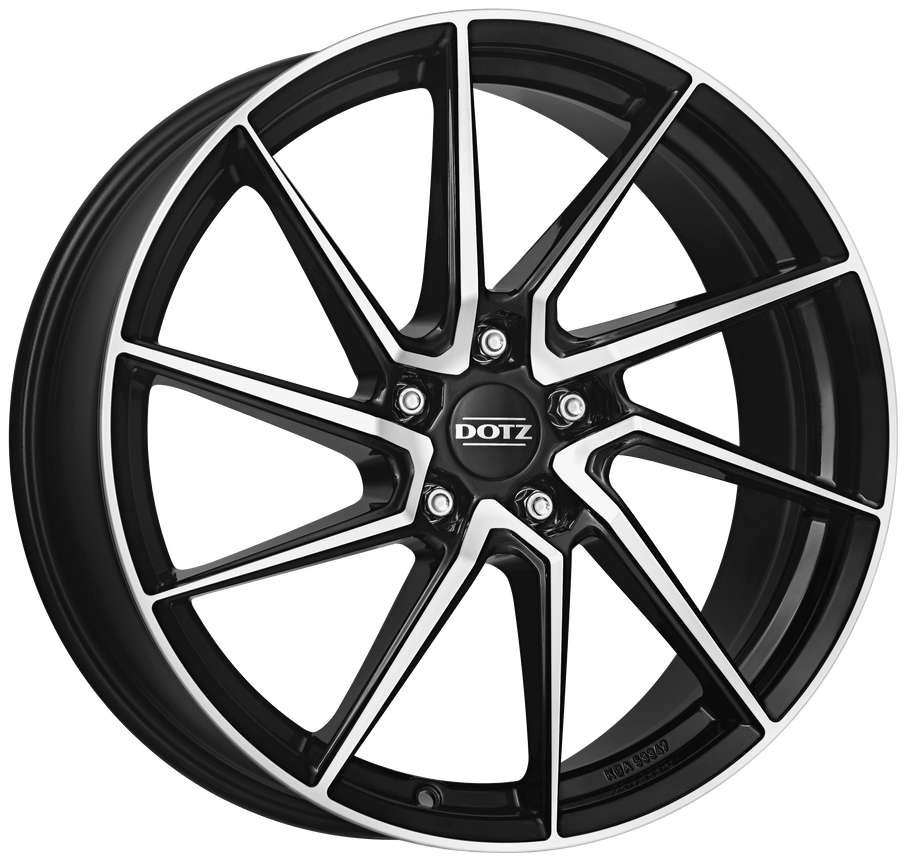 Dotz Spa dark 18x8 ET45 5x108 Black / Polished (Load Rated 680kg) (OSAGHBP45)