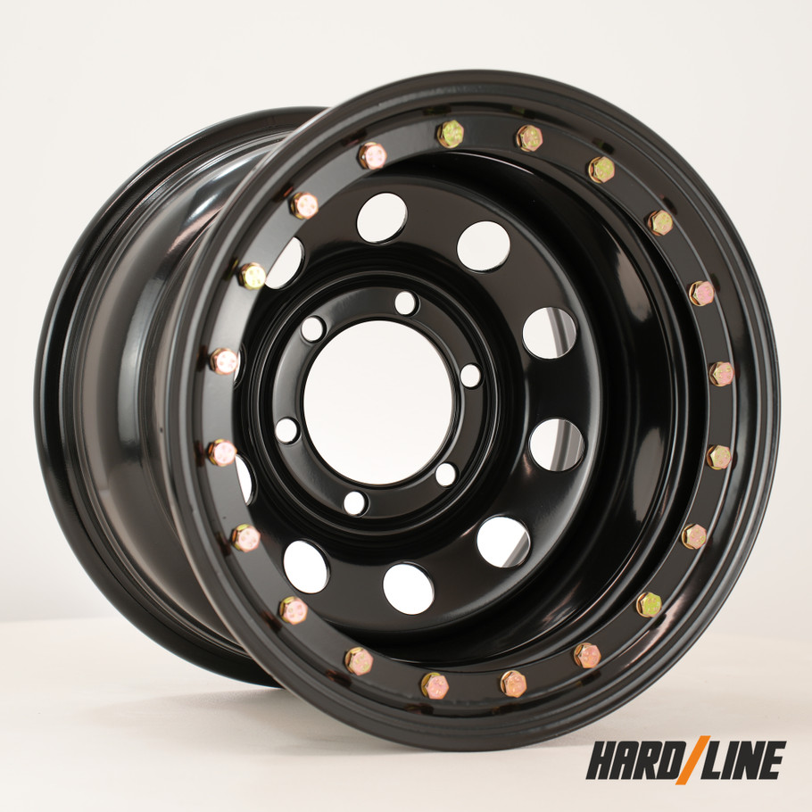 Hardline (Steel Wheels) SW BLOC 15x10 ET-32 6x139.7 110mm Gloss Black (Load Rating 1150kg) (SW-MOBE1015G1N32PCYB110)