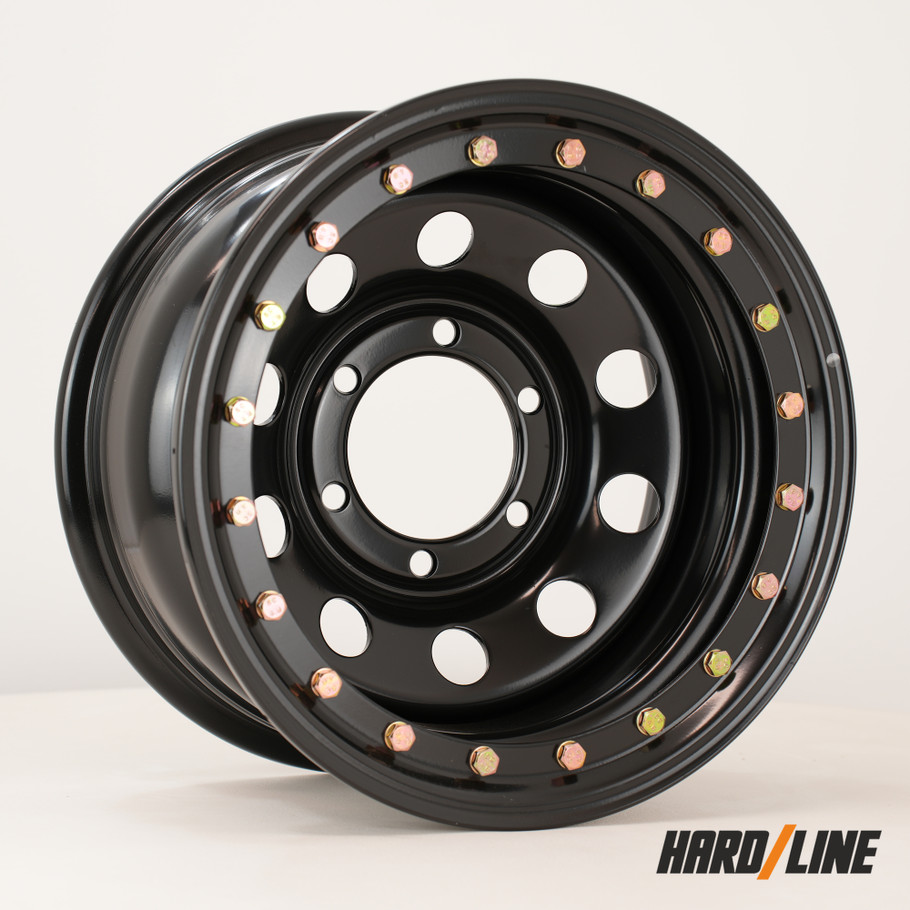 Hardline (Steel Wheels) SW BLOC 15x8 ET-32 6x139.7 110mm Gloss Black (Load Rating 1150kg) (SW-MOBE8015G1N32PCYB110)