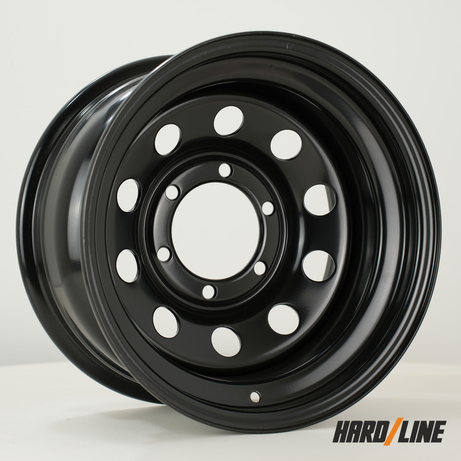 Hardline (Steel Wheels) SW Modular 15x8 ET-32 6x139.7 110mm Gloss Black (Load Rating 1150kg) (SW-MODX8015G1N32PCYB110)