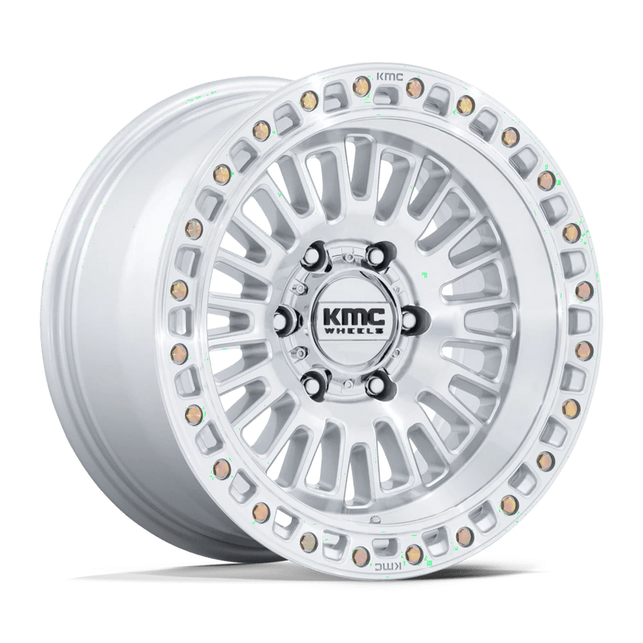 KMC KM554 AZTEC 17x8.5 ET0 6x114.3 66.06mm GLOSS SILVER W/ MACHINED FACE (Load Rated 1202kg) KMC KM554 AZTEC 17x8.5 ET0 6x114.3 66.06mm GLOSS SILVER W/ MACHINED FACE (Load Rated 1202kg)
