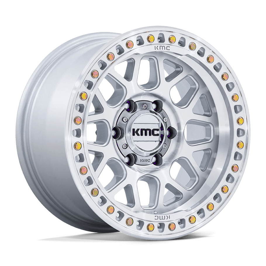 KMC KM549 GRS 20x9 ET18 6x139.7 106.10mm GLOSS SILVER W/ MACHINED FACE (Load Rated 1678kg) KMC KM549 GRS 20x9 ET18 6x139.7 106.10mm GLOSS SILVER W/ MACHINED FACE (Load Rated 1678kg)