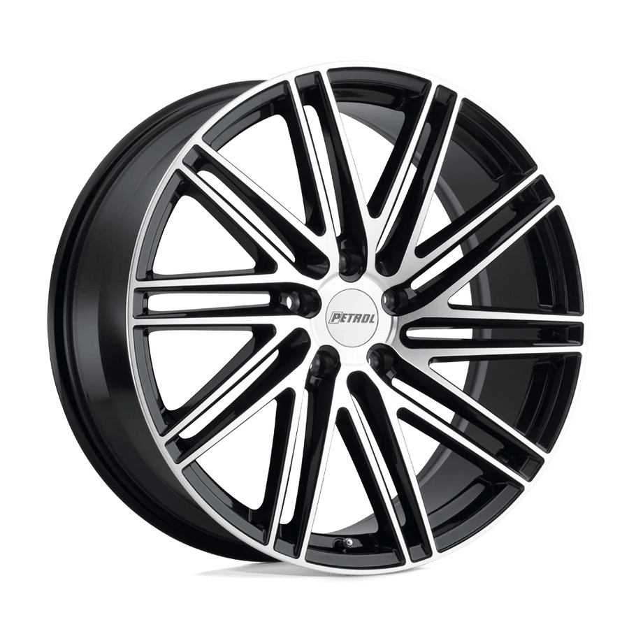 Petrol P1C 20x8.5 ET35 5x120 76.10mm GLOSS BLACK W/ MACHINED FACE (Load Rated 907kg)