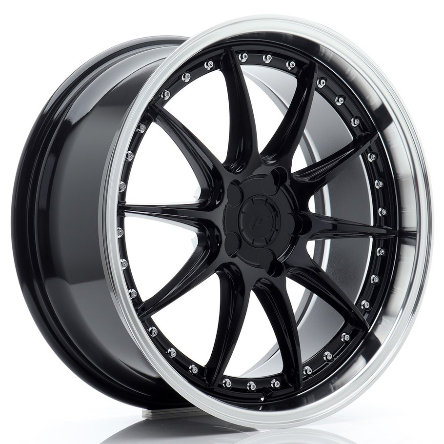 JR Wheels JR41 19x8.5 ET15-35 5H CUSTOM PCD 72.6mm Gloss Black w/ Machined Lip