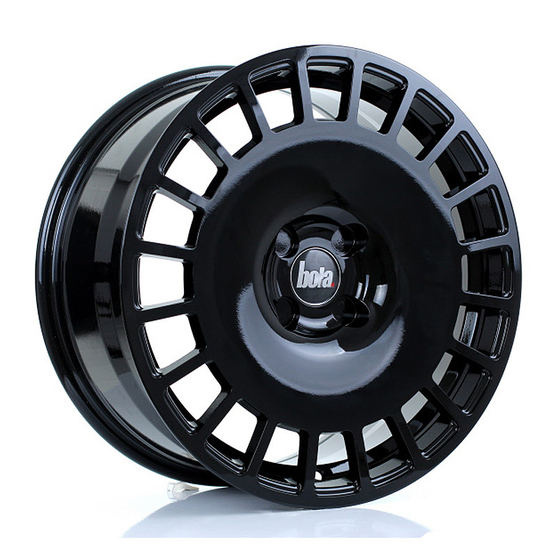 BOLA B12 17x8 CUSTOM PCD ET30 to 45 GLOSS BLACK (Load Rated 690kg) www.srbpower.com