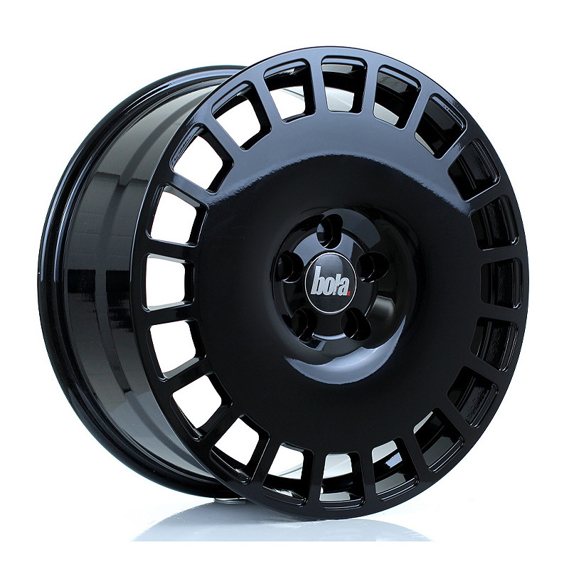 BOLA B12 19x8.5 CUSTOM PCD ET25 to 45 GLOSS BLACK (Load Rated 735kg) www.srbpower.com