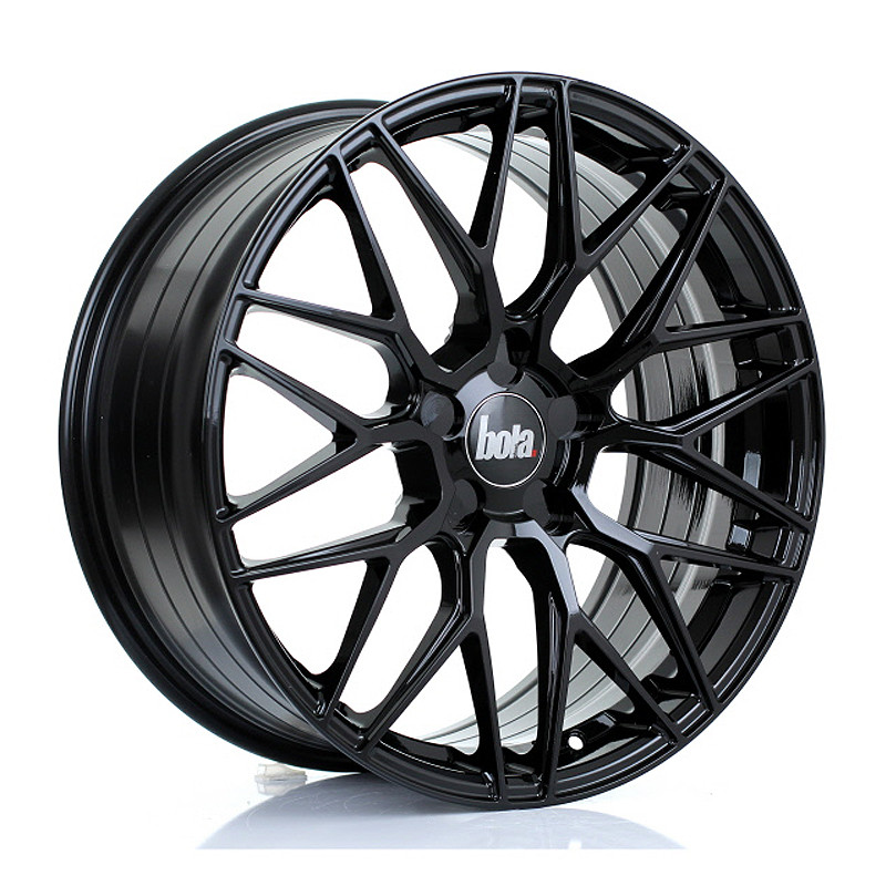 BOLA B17 19x8.5 CUSTOM PCD ET15 to 45 GLOSS BLACK (Load Rated 735kg) www.srbpower.com