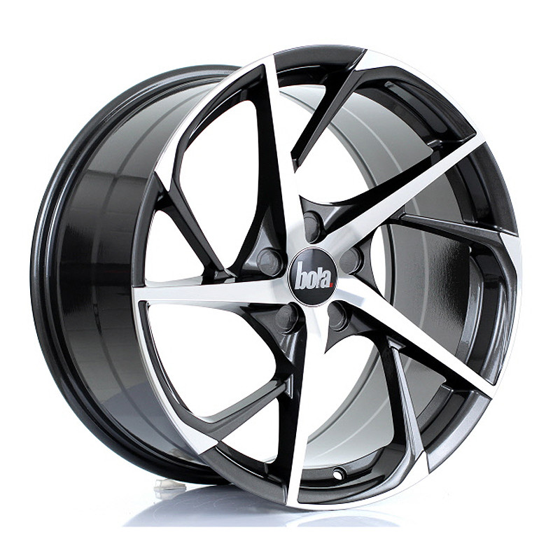 BOLA B18 19x9.5 CUSTOM PCD ET25 to 45 GUNMETAL POLISHED FACE (Load Rated 735kg) www.srbpower.com