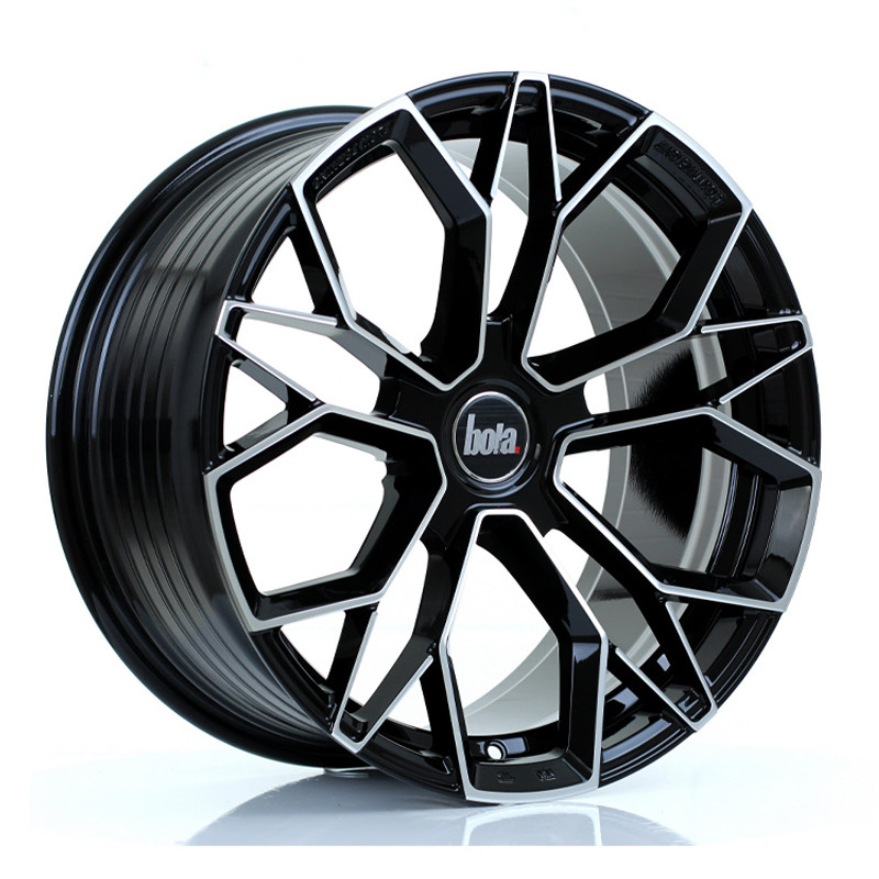 BOLA FLF 18x9 CUSTOM PCD ET42 to 50 GLOSS BLACK POLISHED FACE (Load Rated 700kg) www.srbpower.com