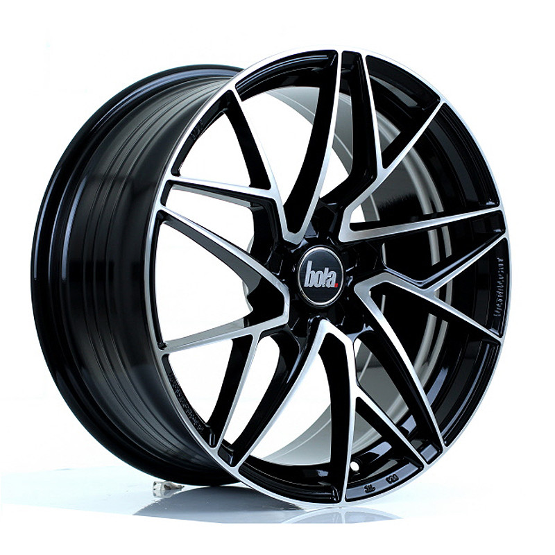 BOLA FLR 18x8.5 CUSTOM PCD ET40 to 50 GLOSS BLACK POLISHED FACE (Load Rated 700kg) www.srbpower.com