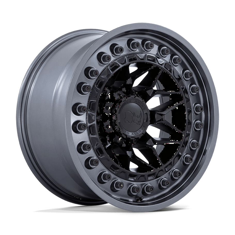 Black Rhino ALPHA 18x9 ET0 8x180 124.20mm MATTE BLACK W/ GUNMETAL LIP (Load Rated 1678kg)