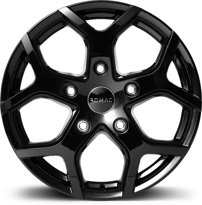 ROMAC COBRA 16x6.5 ET50 5x120 GLOSS BLACK (Load 950kg) RMCOB F6614GB