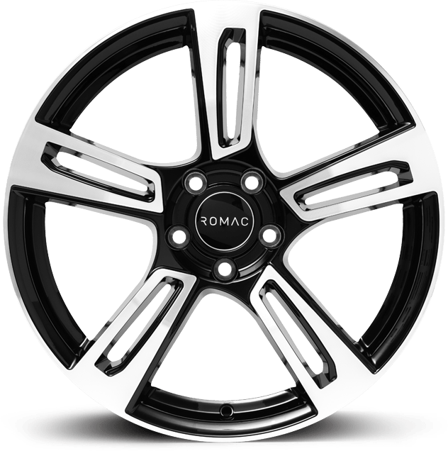 ROMAC EDGE 16x6.5 ET42 5x108 BLACK/POLISH (Load 690kg) RMEDG F6577BMF