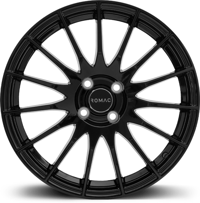 ROMAC PULSE 18x8 ET42 5x108 GLOSS BLACK (Load 690kg) RMPUL I8577B