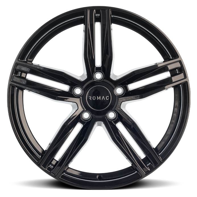 ROMAC VENOM 20x8.5 ET45 5x108 GLOSS BLACK (Load 1000kg) RMVEN J0677GB