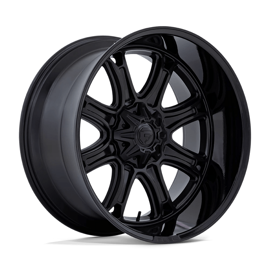 Fuel DARKSTAR 24x12 ET-44 CUSTOM 78.10mm MATTE BLACK W/ GLOSS BLACK LIP (Load Rated 1134kg)