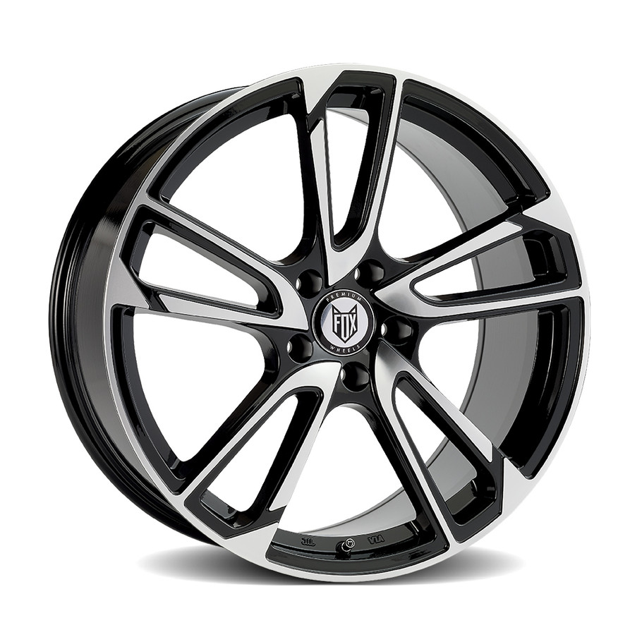 FOX MBZ 17x7.5 ET45 5x120 BLACK POLISH (Load 690kg) FXMBZH7414BP