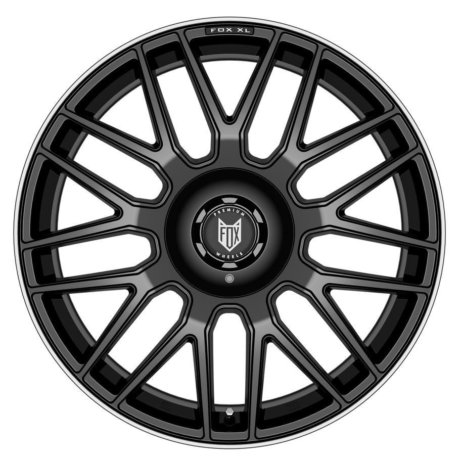 FOX VR3 XL 21x9 ET26 5x112;Wheel PCD=5x120 SATIN BLACK POLISH LIP (Load 1050kg) FXVR3XLK129014SBL