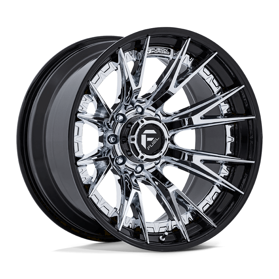 Fuel FC402 CATALYST 22x10 ET-18 8x170 125.10mm CHROME W/ GLOSS BLACK LIP (Load Rated 1678kg)
