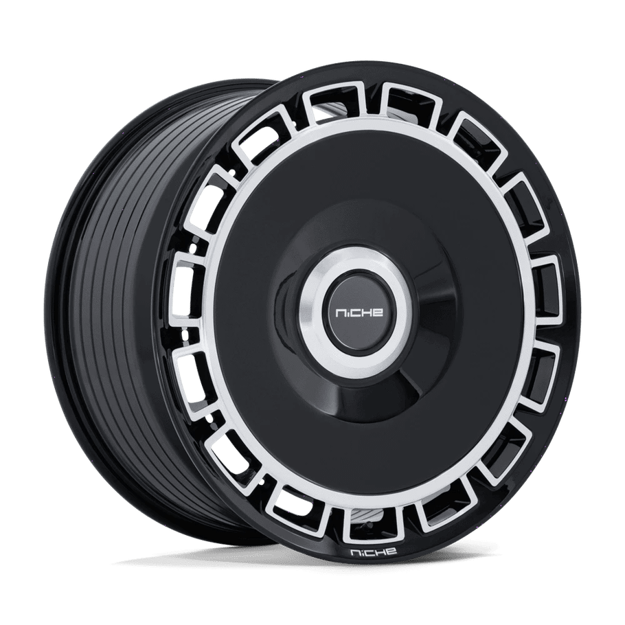 Niche NC287 VENICE 24x10 ET35 5x112/120 74.10mm GLOSS BLACK W/ MACHINED FACE (Load Rated 1134kg)