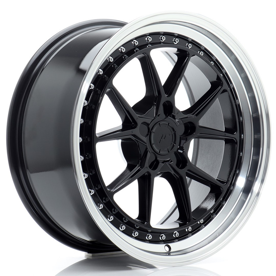 JR Wheels JR39 18x8.5 ET15-35 5H CUSTOM PCD 72.6mm Gloss Black w/ Machined Lip