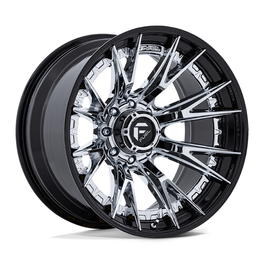 Fuel FC402 CATALYST 24x12 ET-44 8x170 125.10mm CHROME W/ GLOSS BLACK LIP (Load Rated 1678kg)
