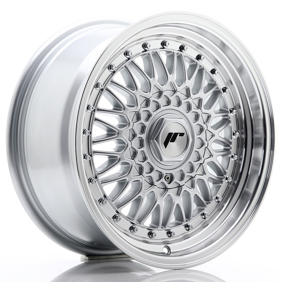 JR Wheels JR9 16x7.5 ET25 CUSTOM PCD 74.1mm Silver w/ Machined Lip+Silver Rivets