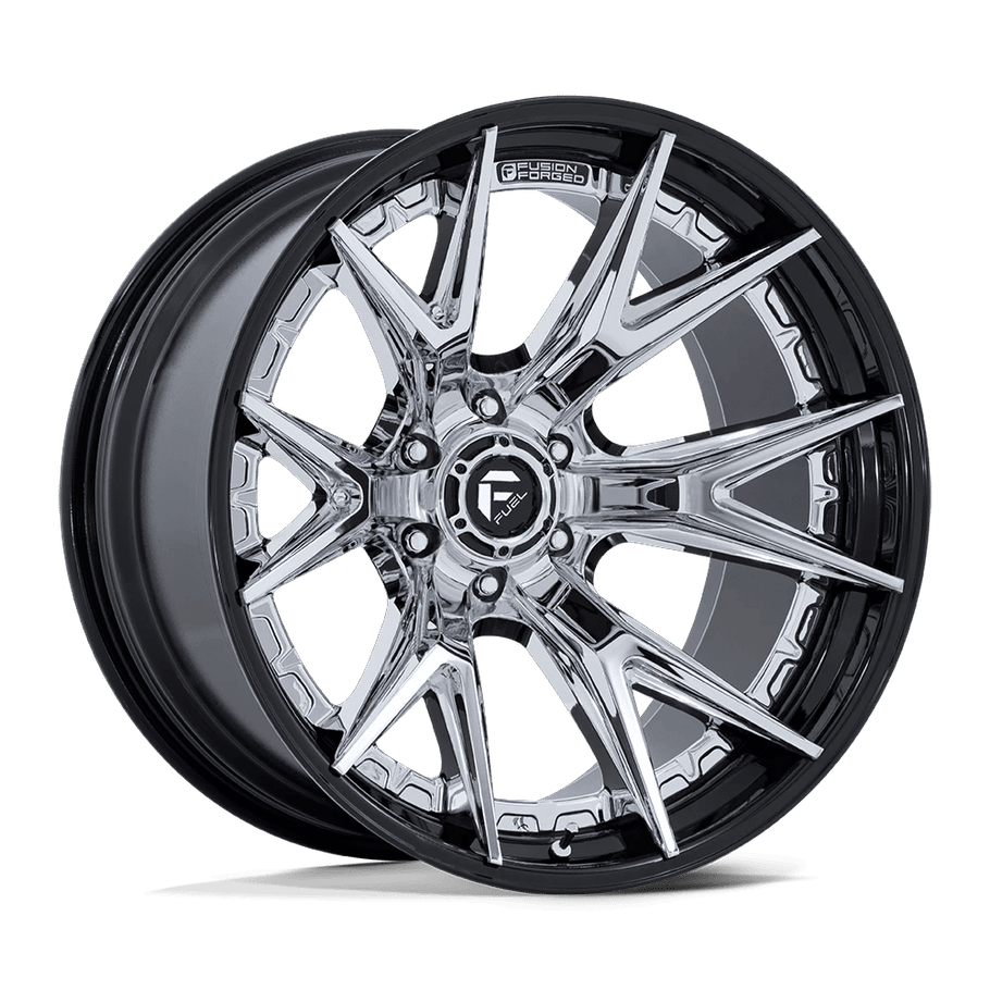 Fuel FC402 CATALYST 20x9 ET20 6x139.7 106.10mm CHROME W/ GLOSS BLACK LIP (Load Rated 1202kg)