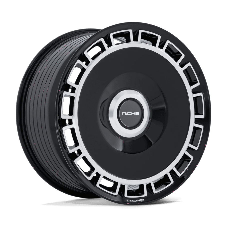 Niche NC287 VENICE 20x9 ET45 5x107.95/112 72.56mm GLOSS BLACK W/ MACHINED FACE (Load Rated 862kg)