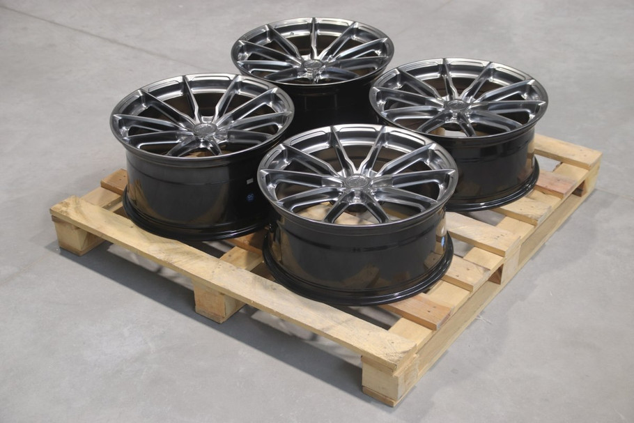 Set of JR37 19x8.5 ET43 + 19x9.5 ET45 5x120 72.6mm Hyper Black