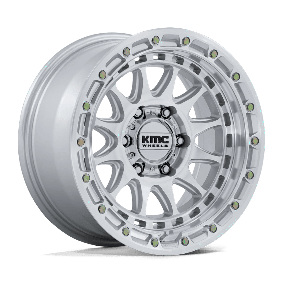 KMC KM556 CRUX 20x9 ET1 6x135 87.10mm GLOSS SILVER W/ MACHINED FACE (Load Rated 1497kg)