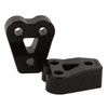 Proprietary twin hanger urethane bushings for solid on-car mounting included with every exhaust system.