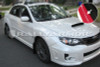 Rally Armor 11-14 Subaru WRX/STI (Sedan Only) Red UR Mud Flap w/White Logo
