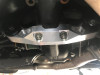Under-car installation of Torque Solution Billet Rear Differential Brace showing chassis fitment